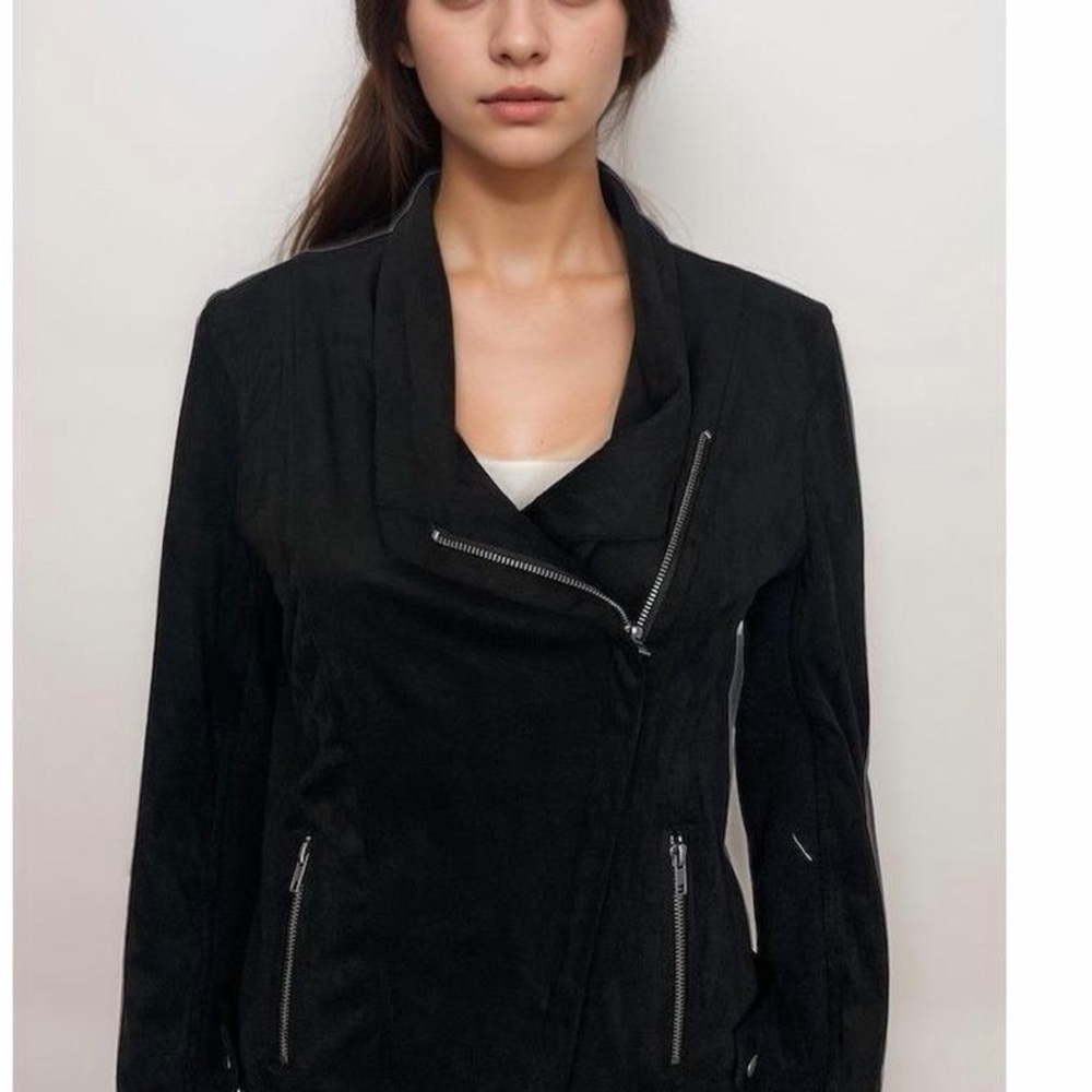 BB Dakota Black Asymmetrical Leather Jacket